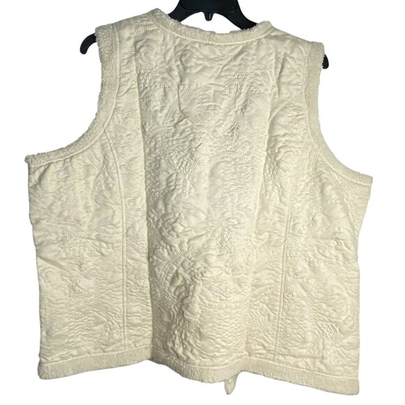 Denim & Co. NWT Womens Quilted Lined Ivory Polyester Sleeveless Vest Size 3X - Picture 2 of 11
